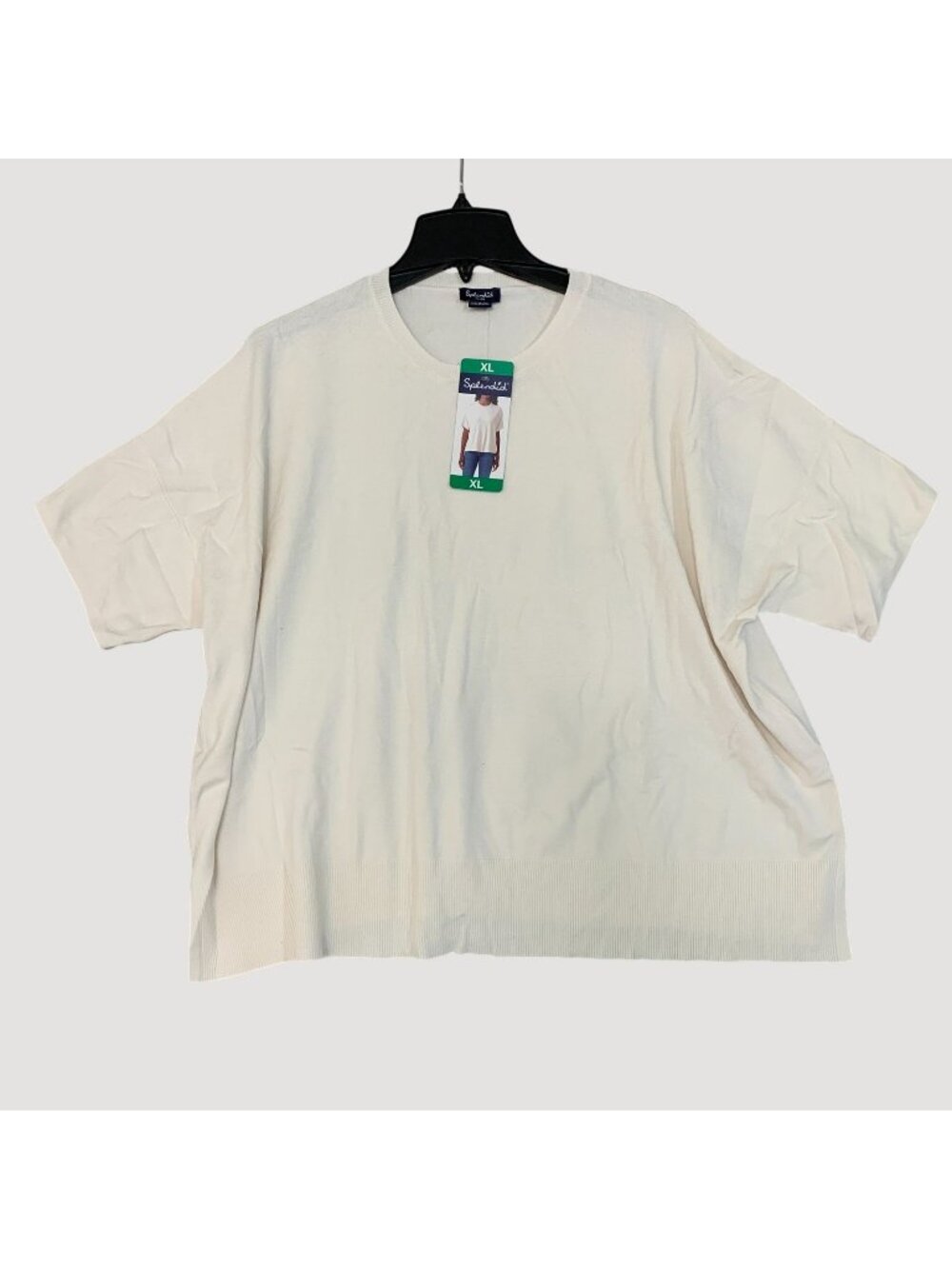 NWT Splendid Women's XL Oversized Tee Cream Short Sleeve Sweater Top